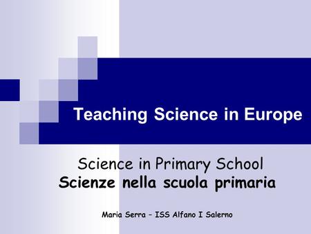 Teaching Science in Europe