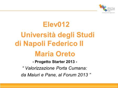 Università degli Studi di Napoli Federico II Maria Oreto