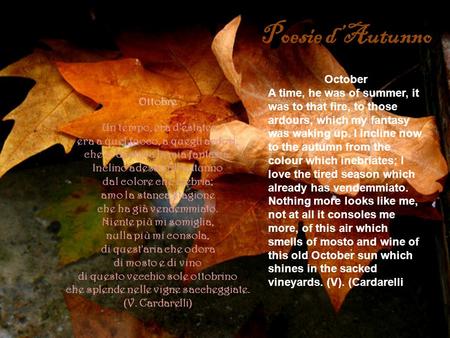 Poesie d’Autunno October
