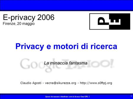 Privacy e motori di ricerca