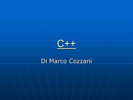 C++ Di Marco Cozzani.
