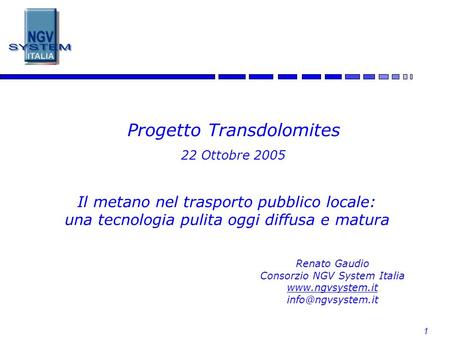 Progetto Transdolomites 22 Ottobre 2005