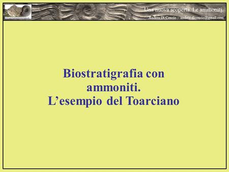 Biostratigrafia con ammoniti. L’esempio del Toarciano