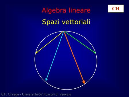 Algebra lineare Spazi vettoriali CH