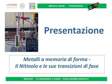 Metalli a memoria di forma - Il Nitinolo e le sue transizioni di fase