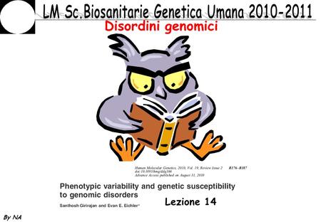 Disordini genomici Lezione 14 By NA.