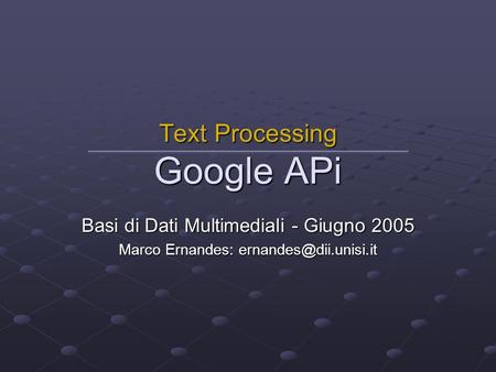 Text Processing Google APi