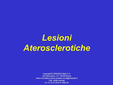 Lesioni Aterosclerotiche