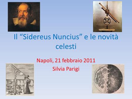 Il “Sidereus Nuncius” e le novità celesti
