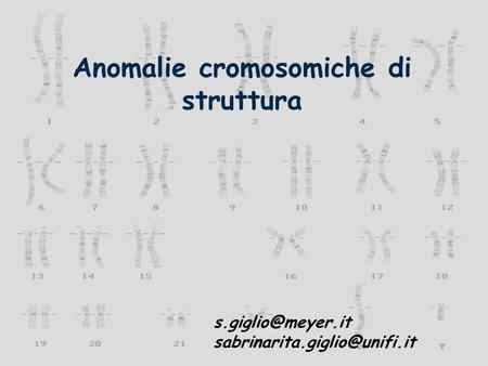 Anomalie cromosomiche di struttura