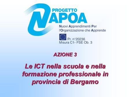 AZIONE 3 Le ICT nella scuola e nella formazione professionale in provincia di Bergamo Un'abile moderazione offre vantaggi pratici e immediati. Il ruolo.