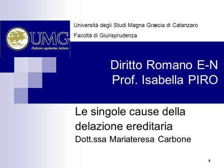 Diritto Romano E-N Prof. Isabella PIRO