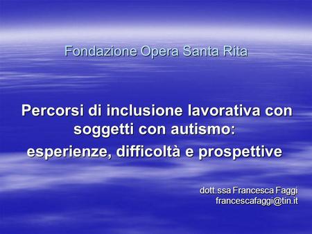 Fondazione Opera Santa Rita