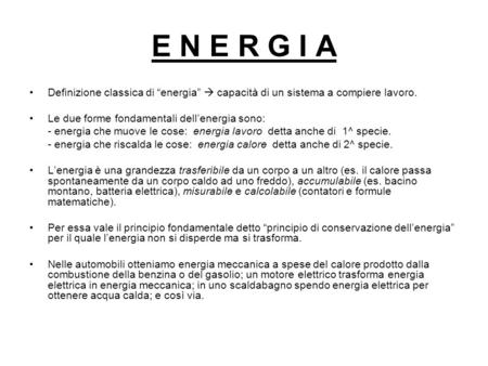 Definizione di energia