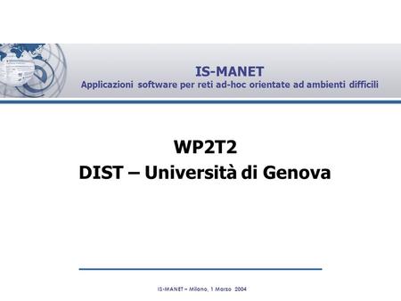 WP2T2 DIST – Università di Genova