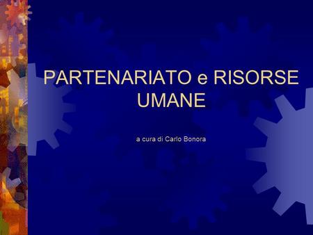 PARTENARIATO e RISORSE UMANE a cura di Carlo Bonora.