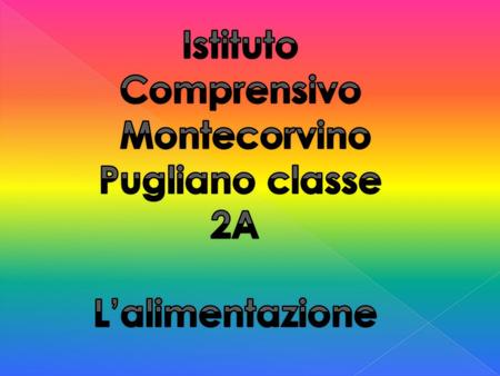 Istituto Comprensivo Montecorvino Pugliano classe 2A L’alimentazione.