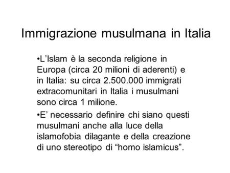 Immigrazione musulmana in Italia