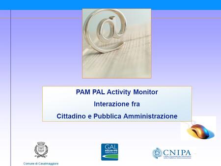 Comune di Casalmaggiore PAM PAL Activity Monitor Interazione fra Cittadino e Pubblica Amministrazione.