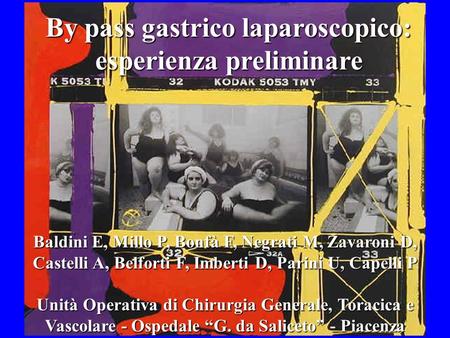 By pass gastrico laparoscopico: esperienza preliminare