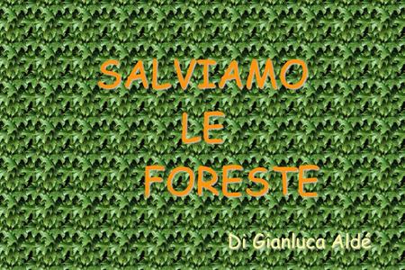 SALVIAMO LE FORESTE Di Gianluca Aldé.