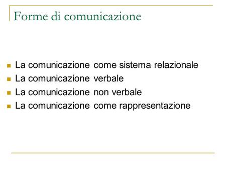 Forme di comunicazione