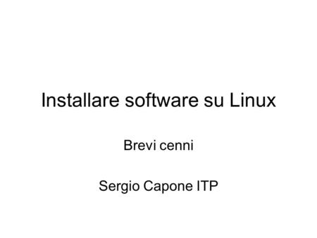 Installare software su Linux