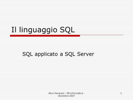 SQL applicato a SQL Server