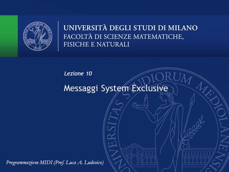 Messaggi System Exclusive