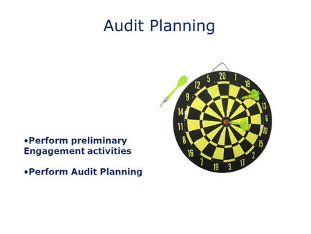 Audit Planning Perform preliminary Engagement activities