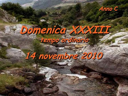 Anno C Domenica XXXIII tempo ordinario 14 novembre 2010.