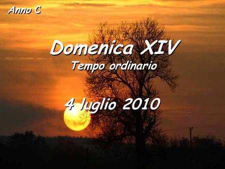 Anno C Domenica XIV Tempo ordinario 4 luglio 2010.