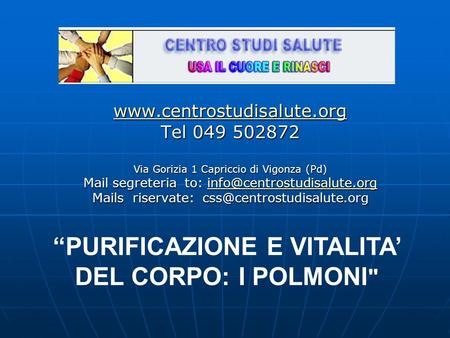 Tel 049 502872 Via Gorizia 1 Capriccio di Vigonza (Pd) Mail segreteria to: