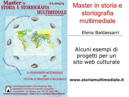 Master in storia e storiografia multimediale