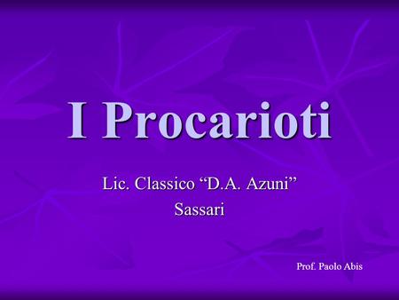 Lic. Classico “D.A. Azuni” Sassari