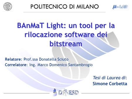 BAnMaT Light: un tool per la rilocazione software dei bitstream