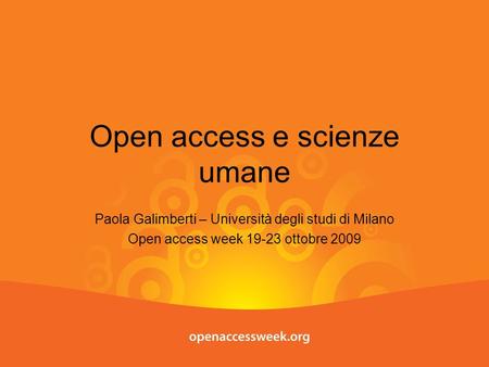 Open access e scienze umane