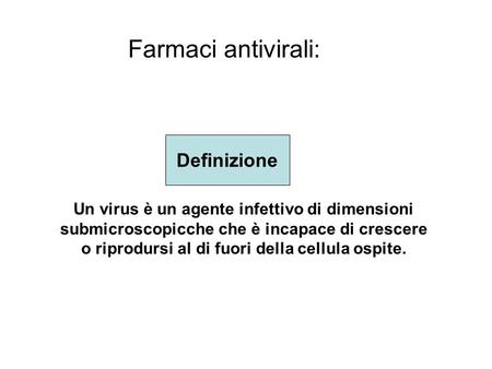 Farmaci antivirali: Definizione