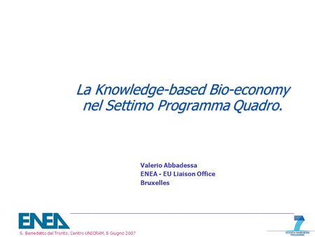 La Knowledge-based Bio-economy nel Settimo Programma Quadro.