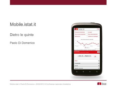 Mobile.istat.it Dietro le quinte Paolo Di Domenico