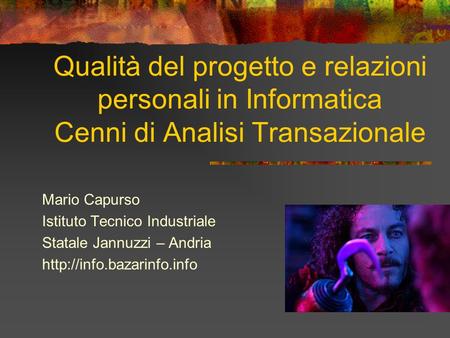 Mario Capurso Istituto Tecnico Industriale Statale Jannuzzi – Andria 