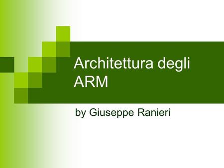 Architettura degli ARM