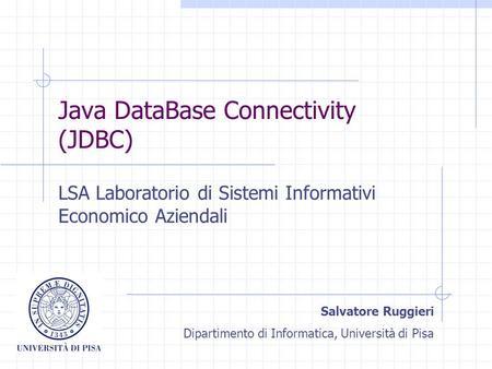 Java DataBase Connectivity (JDBC)