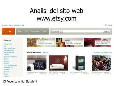 Analisi del sito web www.etsy.com Di Federica Anita Bianchini.