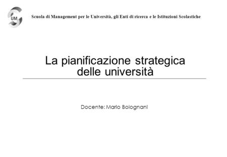 La pianificazione strategica delle università