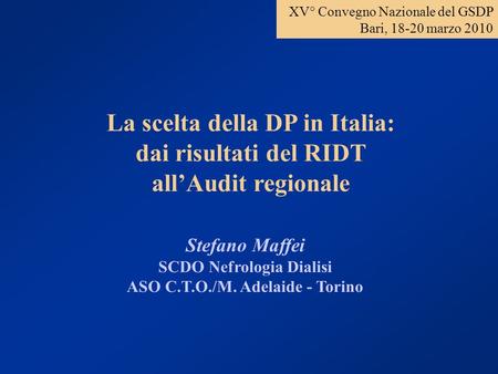 SCDO Nefrologia Dialisi ASO C.T.O./M. Adelaide - Torino