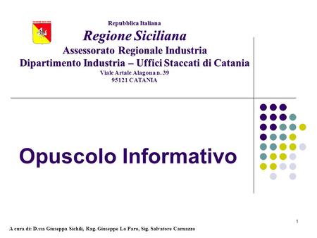 Opuscolo Informativo Regione Siciliana Regione Siciliana