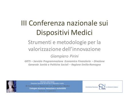 III Conferenza nazionale sui Dispositivi Medici