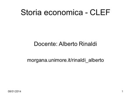 Storia economica - CLEF