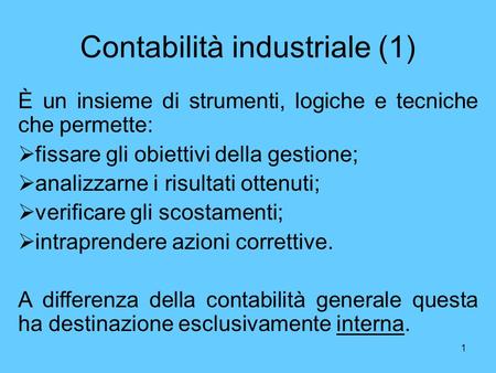 Contabilità industriale (1)